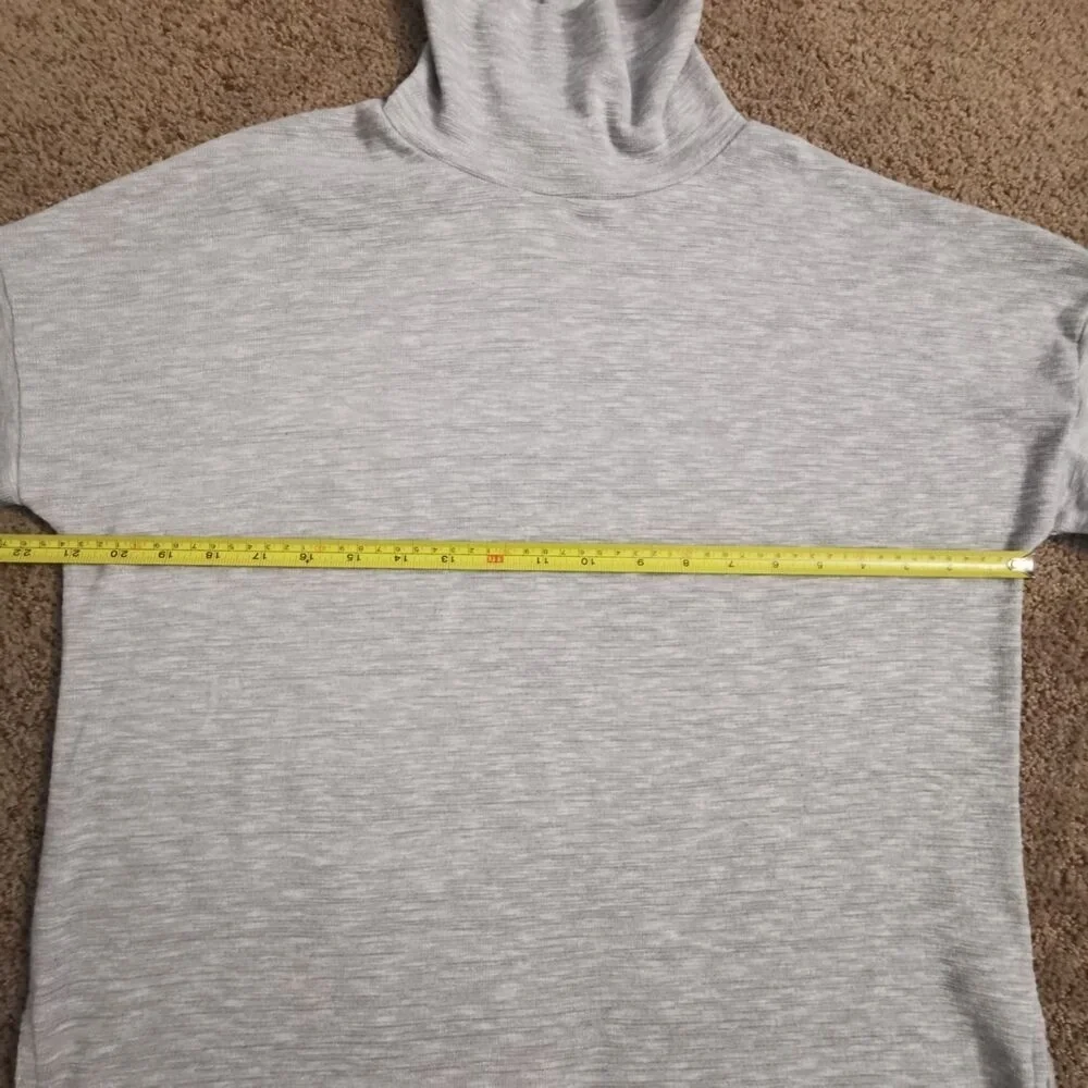 J.Crew Turtleneck Tunic Women's L Gray Space-Dyed Jersey Cozy Long Sleeve‎